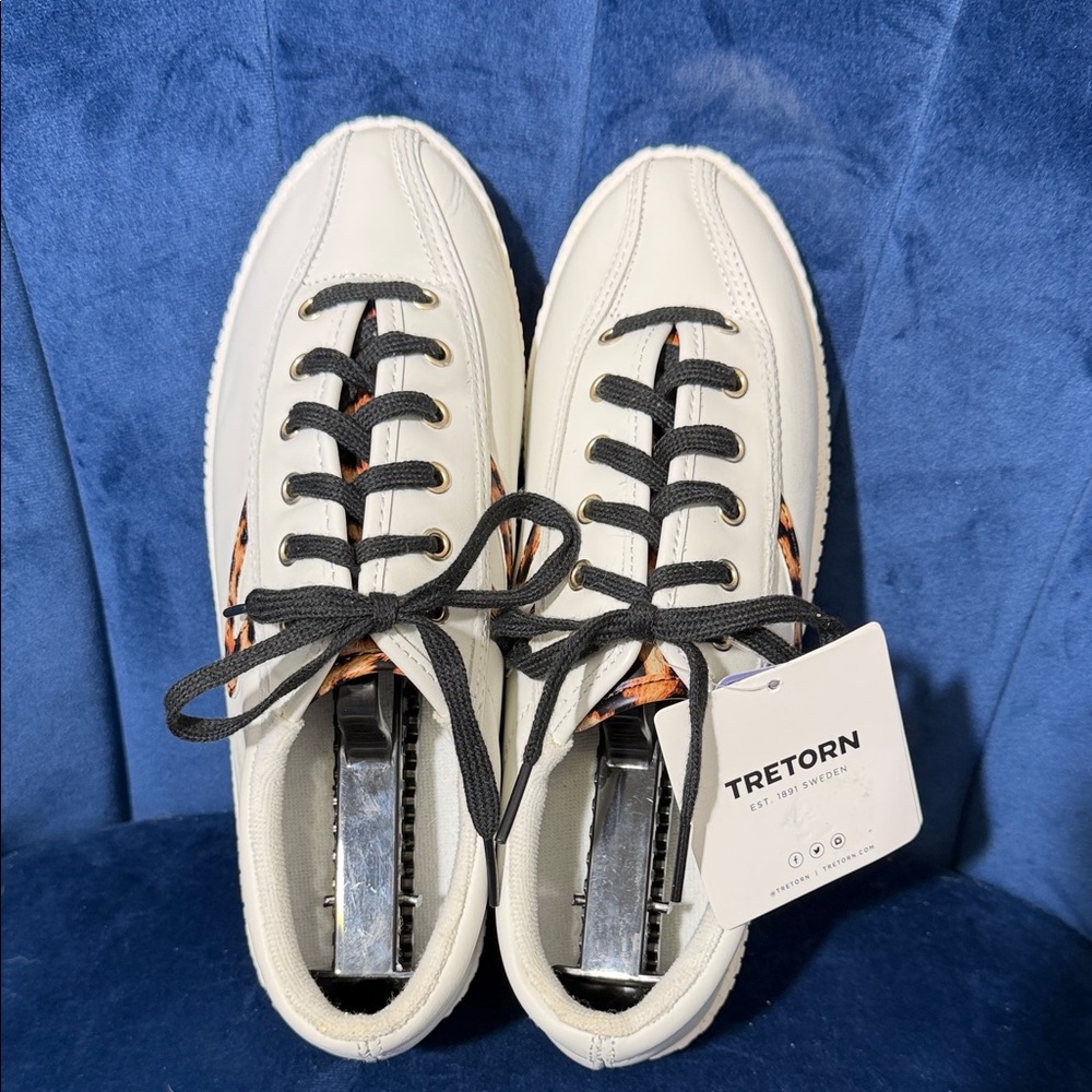 Tretorn Nylite Plus Leopard Cream Leather Women’s Sneakers Size 10 NWT